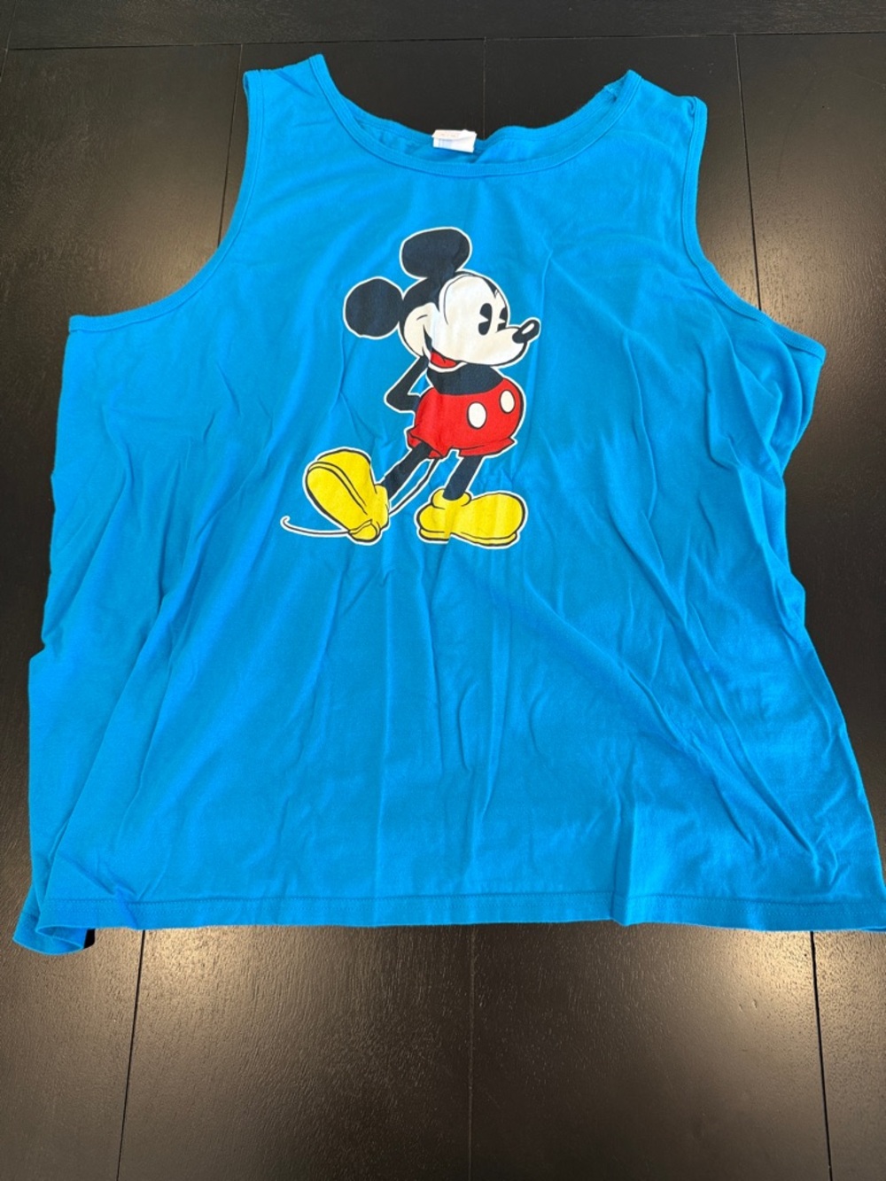 Disney Bright Blue Mickey Mouse Tank Top with Red & Yellow Accent